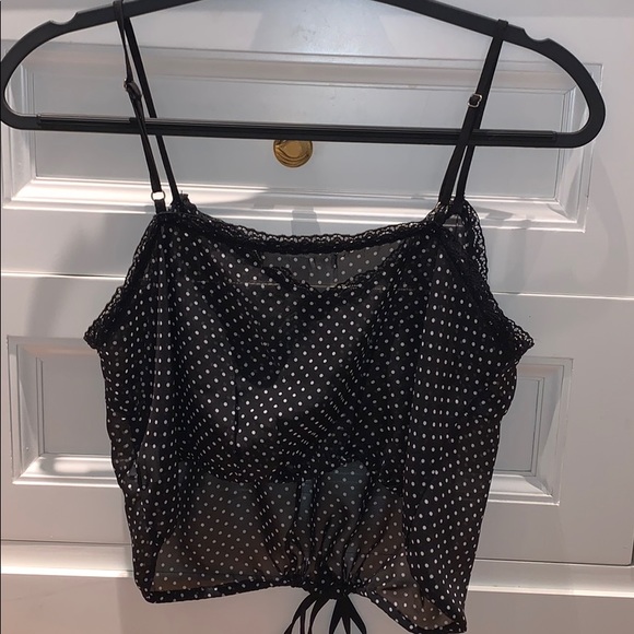 Honey Punch Sheer Polka Dot Cropped Tank - Picture 7 of 8